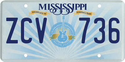MS license plate ZCV736