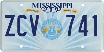MS license plate ZCV741