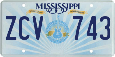 MS license plate ZCV743