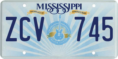 MS license plate ZCV745