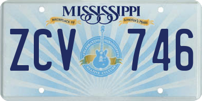 MS license plate ZCV746