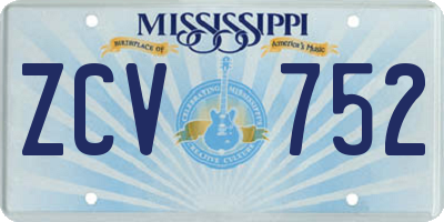 MS license plate ZCV752