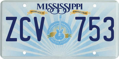 MS license plate ZCV753