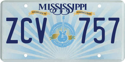 MS license plate ZCV757