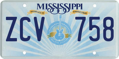 MS license plate ZCV758