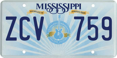 MS license plate ZCV759