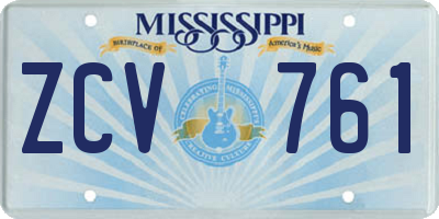 MS license plate ZCV761