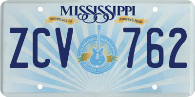 MS license plate ZCV762