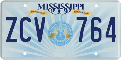 MS license plate ZCV764