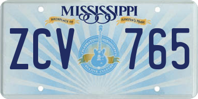 MS license plate ZCV765