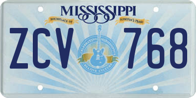 MS license plate ZCV768