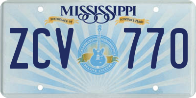 MS license plate ZCV770