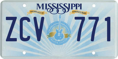 MS license plate ZCV771