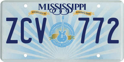 MS license plate ZCV772