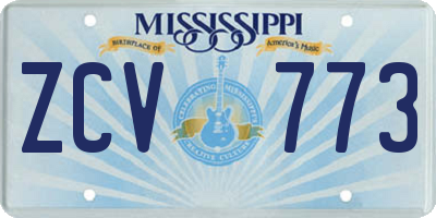 MS license plate ZCV773