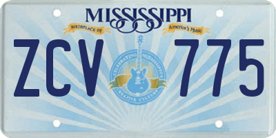 MS license plate ZCV775