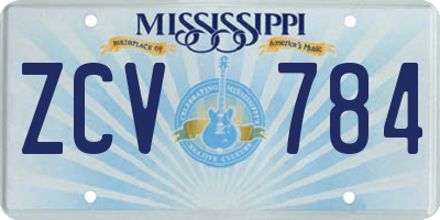 MS license plate ZCV784
