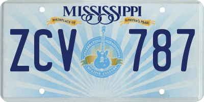 MS license plate ZCV787
