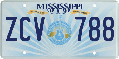 MS license plate ZCV788