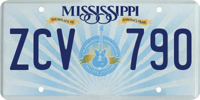 MS license plate ZCV790