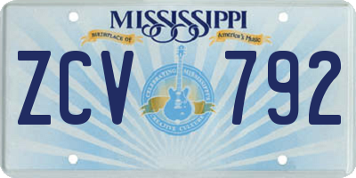 MS license plate ZCV792