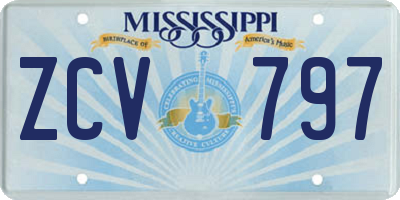 MS license plate ZCV797