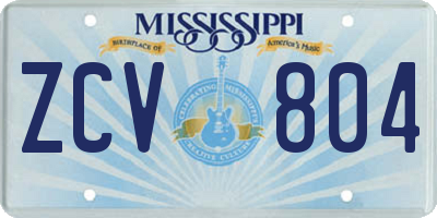 MS license plate ZCV804
