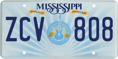 MS license plate ZCV808