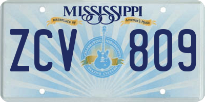 MS license plate ZCV809