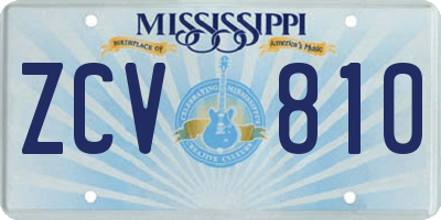 MS license plate ZCV810