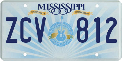 MS license plate ZCV812