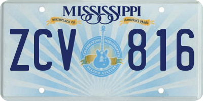 MS license plate ZCV816