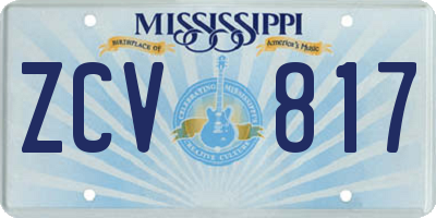 MS license plate ZCV817