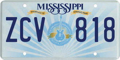 MS license plate ZCV818