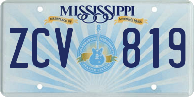 MS license plate ZCV819