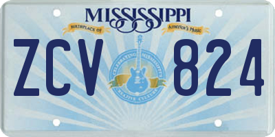 MS license plate ZCV824