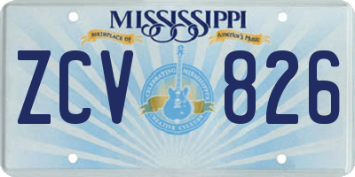 MS license plate ZCV826