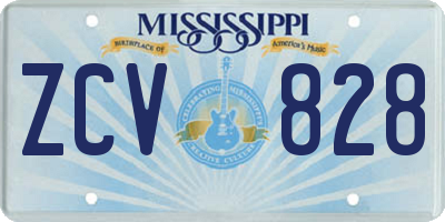 MS license plate ZCV828