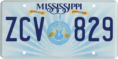 MS license plate ZCV829