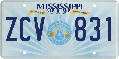 MS license plate ZCV831