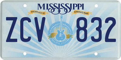 MS license plate ZCV832