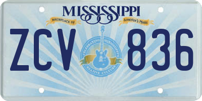 MS license plate ZCV836