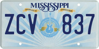MS license plate ZCV837