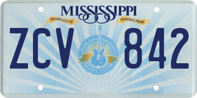 MS license plate ZCV842