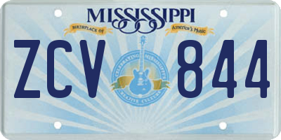 MS license plate ZCV844