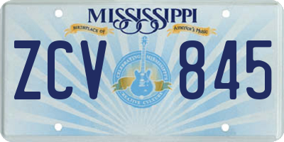 MS license plate ZCV845