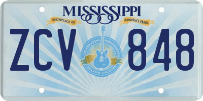 MS license plate ZCV848