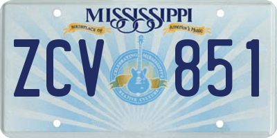 MS license plate ZCV851
