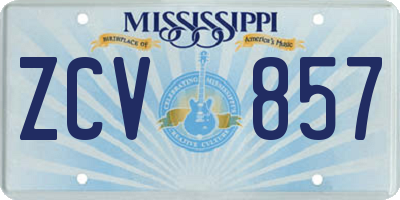 MS license plate ZCV857