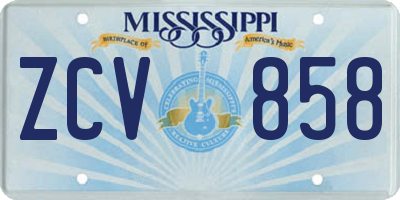 MS license plate ZCV858